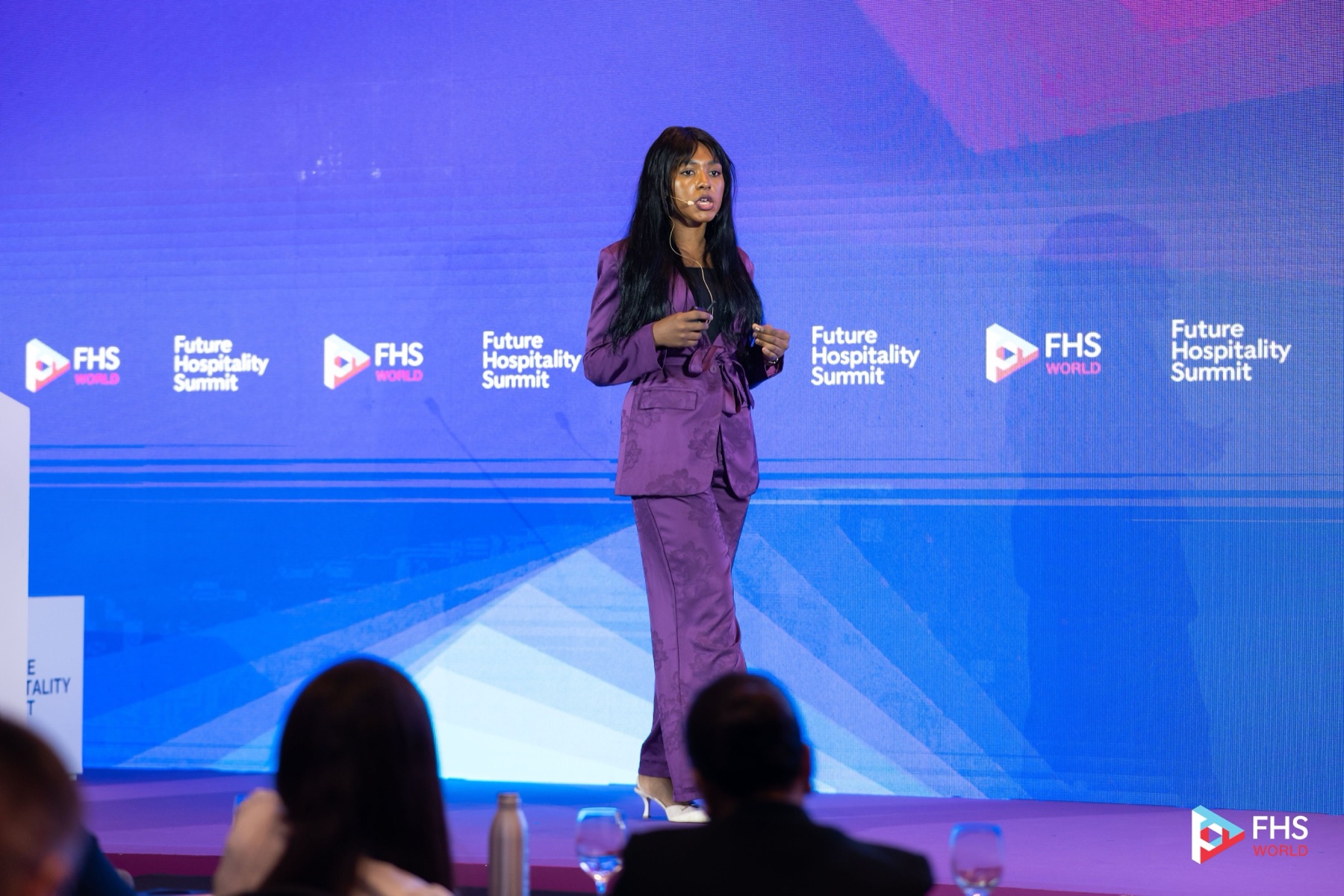 Safiatou Fomba presenting Bilqis on the Startup Den stage at FHS World 2026